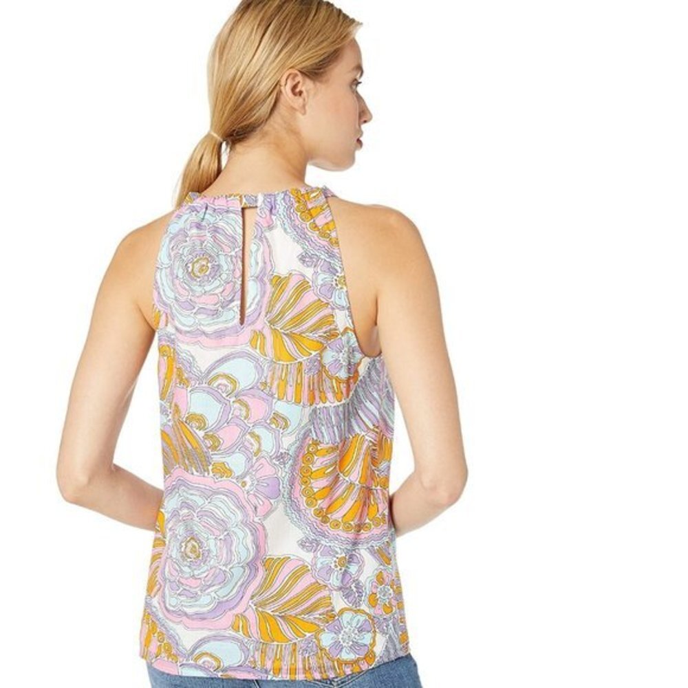 Trina Turk Montalban Tie Front Halter Top. S - Picture 2 of 13
